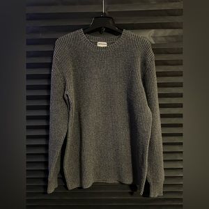 Candy & Caviar Wool Blend Waffle Knit Crew Neck Sweater Grey Size Men's Large